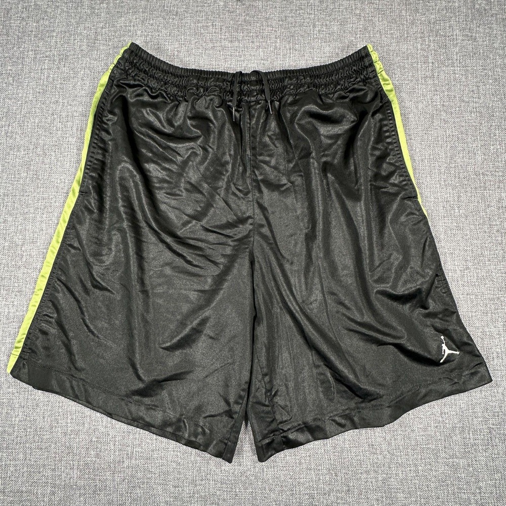 Vintage‎ Nike Air Jordan Dazzle Shorts Mens XL Black Shiny Y2K Jumpman PLS READ